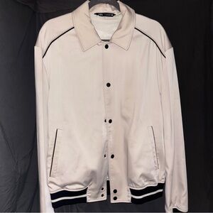 Zara Men's Tan Jacket with Black Accents